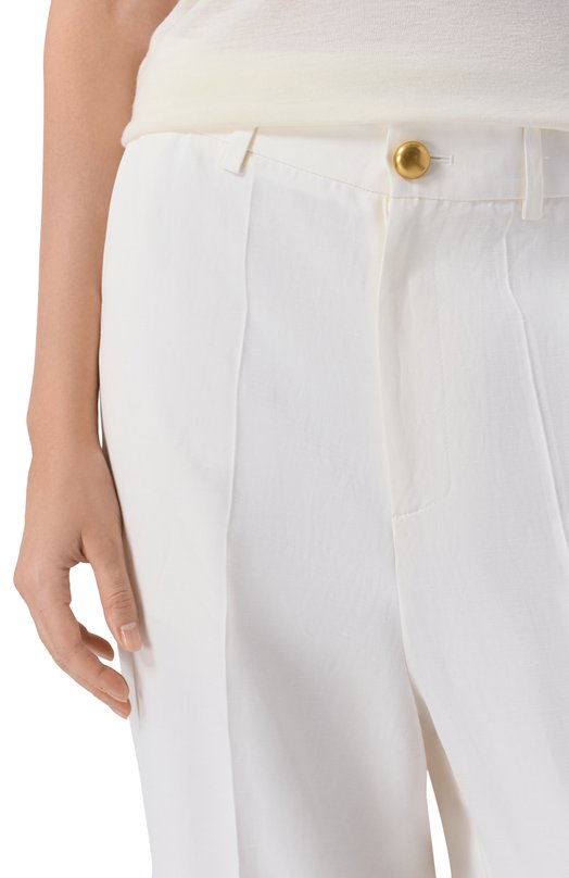 Брюки из вискозы и льна P.A.R.O.S.H. D233018G/RAISA26 Белый  D233018G/RAISA26 Фото 5