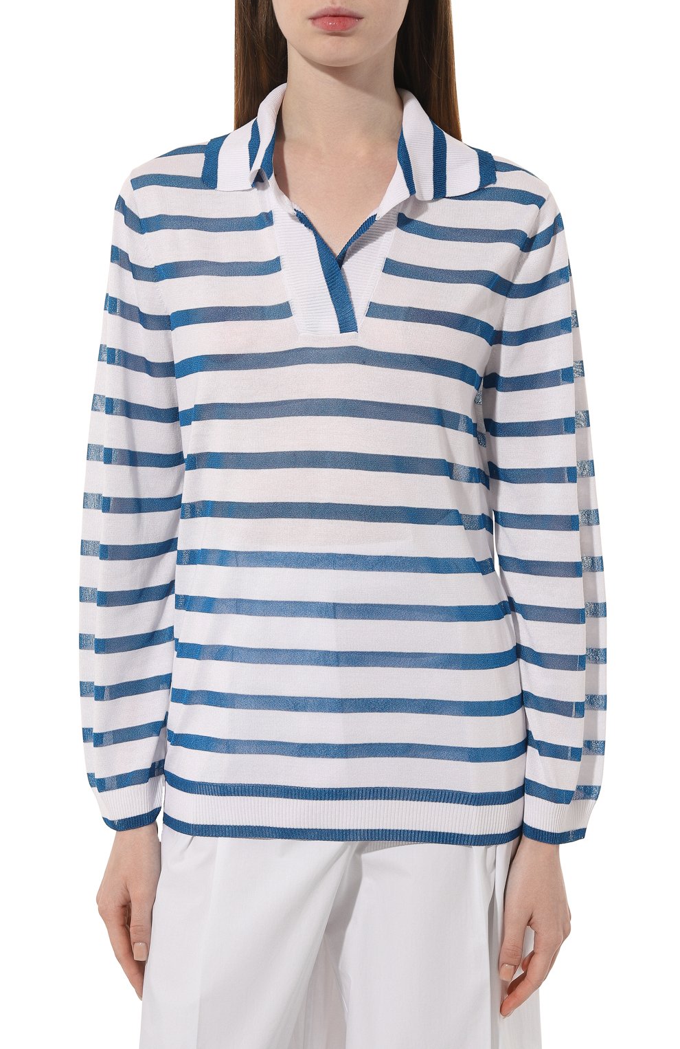 Пуловер из вискозы AND THE BRAND голубого цвета по цене 25760 руб., арт. S23-JM017-1603-1044, фото 3 Пуловер из вискозы AND THE BRAND, арт. S23-JM017-1603-1044, фото 3