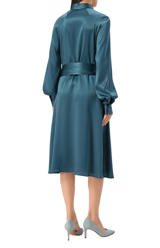 Атласное платье Kiton D61340K0998E69 Зелёный  D61340K0998E69 Фото 3