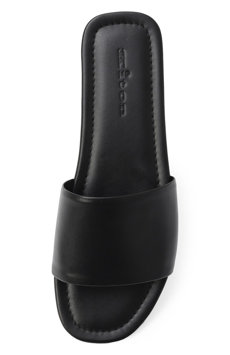 Женские кожаные шлепанцы KITON черного цвета, арт. D59818N0117101 | Фото 6 (Подошва: Плоская; Материал внутренний: Натуральная кожа; Материал внешний: Натуральная кожа)