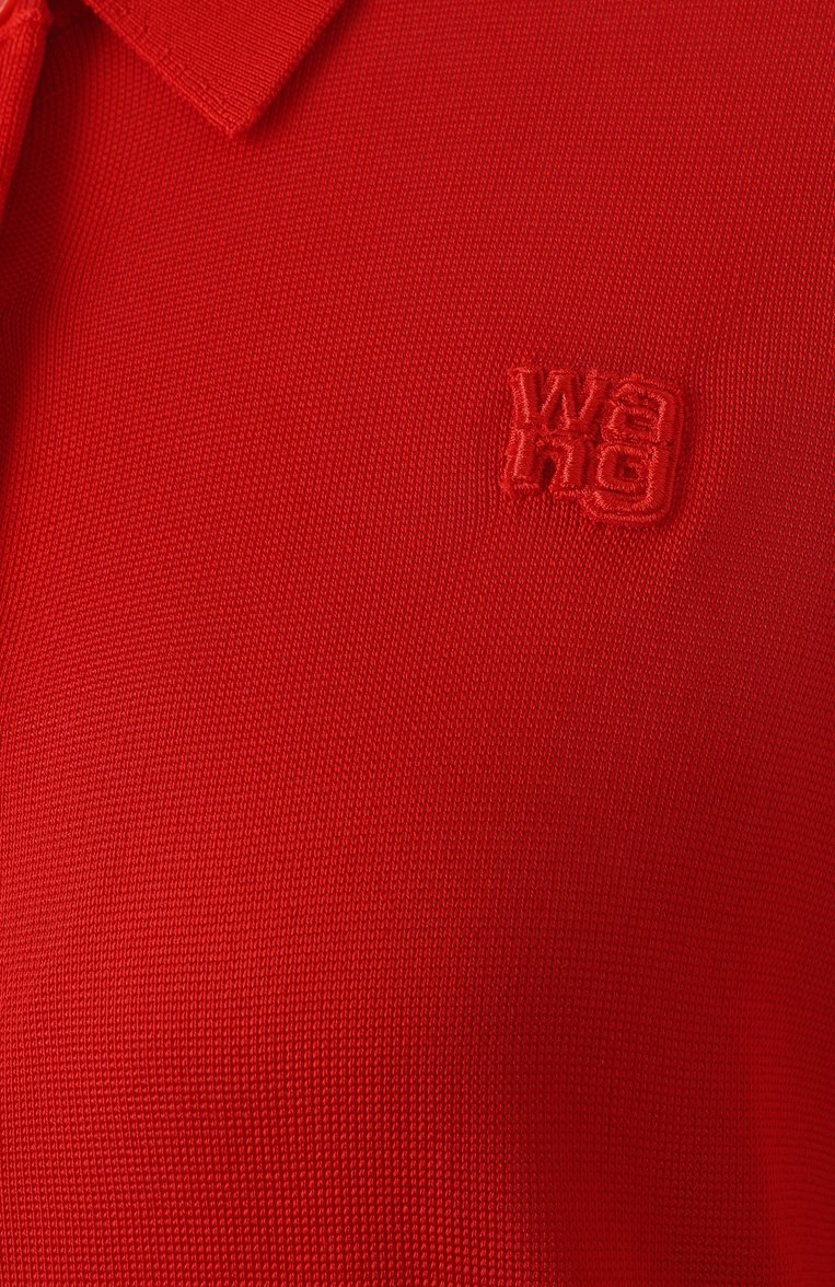 Женский кардиган из вискозы ALEXANDERWANG.T красного цвета, арт. 4KC1253077 | Фото 6 (Длина (для топов): Укороченные; Рукава: Короткие; Материал внешний: Вискоза; Стили: Кэжуэл; Женское Кросс-КТ: кардиган-трикотаж; Застежка: Пуго�вицы)