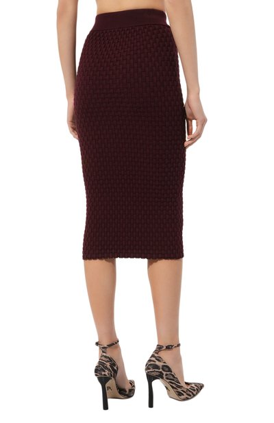 Юбка из вискозы DRIES VAN NOTEN бордового цвета по цене 69100 руб., арт. 011220-8702, фото 4 Юбка из вискозы DRIES VAN NOTEN, арт. 011220-8702, фото 4