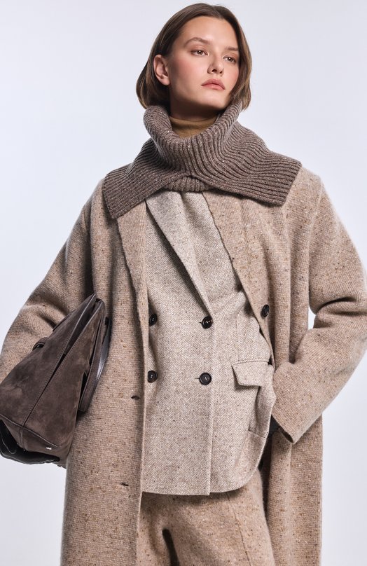 Жакет из шерсти и шелка Brunello Cucinelli MG5307059 Бежевый  MG5307059 Фото 6