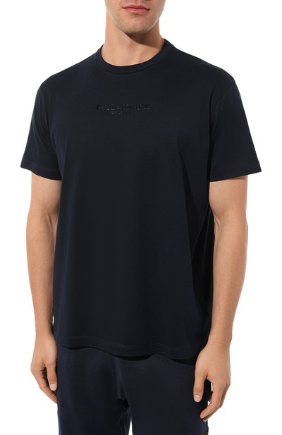 Хлопковая футболка PAUL&SHARK темно-синего цвета по цене 15600 руб., арт. 12311618, фото 3 Хлопковая футболка PAUL&SHARK, арт. 12311618, фото 3