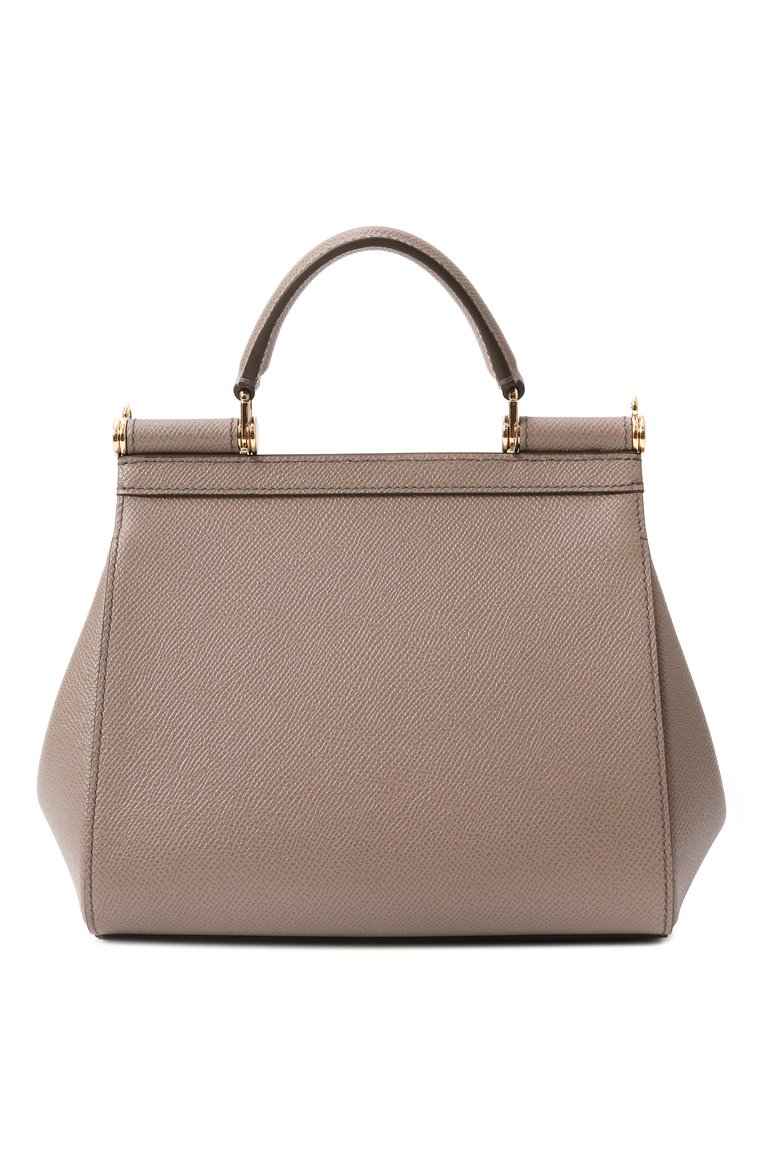 Женская сумка sicily small DOLCE & GABBANA темно-бежевого цвета, арт. BB9003_BE9003_BI9003/A1001_1_ | Фото 6 (Ремень/цепочка: На ремешке; Материал: Натуральная кожа; Сумки-технические: Сумки top-handle; Размер: small)