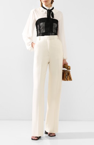 Брюки из смеси шелка и шерсти ANN DEMEULEMEESTER, арт. 2001-1416-P-178-002, фото 2