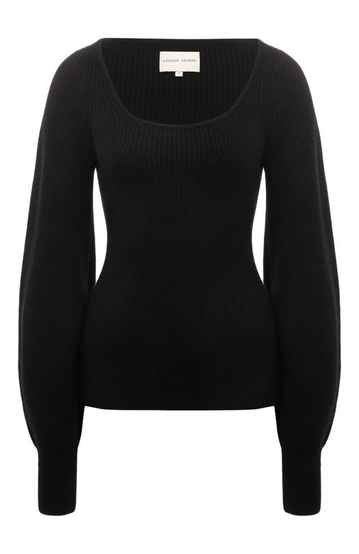 Кашемировый пуловер Loulou Studio HERMUS Чёрный HERMUS
