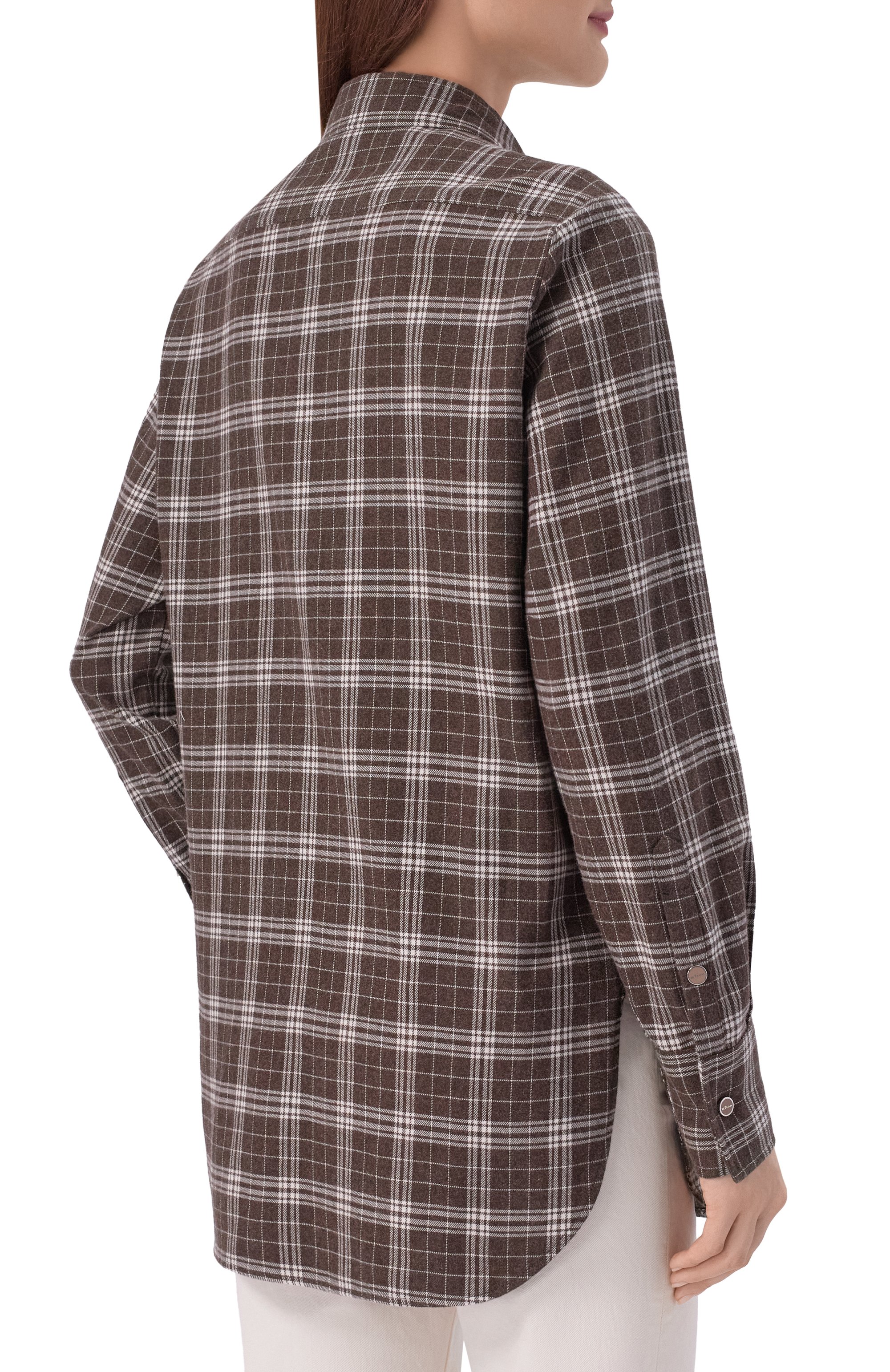 Хлопковая рубашка KITON коричневого цвета по цене 114000 руб., арт. D52445H09062, фото 4 Хлопковая рубашка KITON, арт. D52445H09062, фото 4