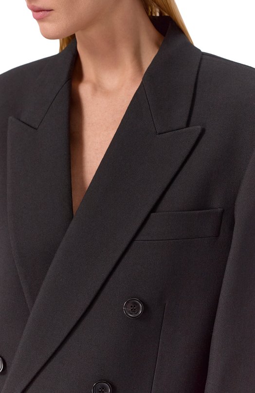 Шерстяной жакет Saint Laurent 843367/Y7B73 Чёрный  843367/Y7B73 Фото 5