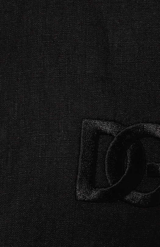 Льняная рубашка Dolce & Gabbana G5LH9Z/FU4IK Чёрный  G5LH9Z/FU4IK Фото 5
