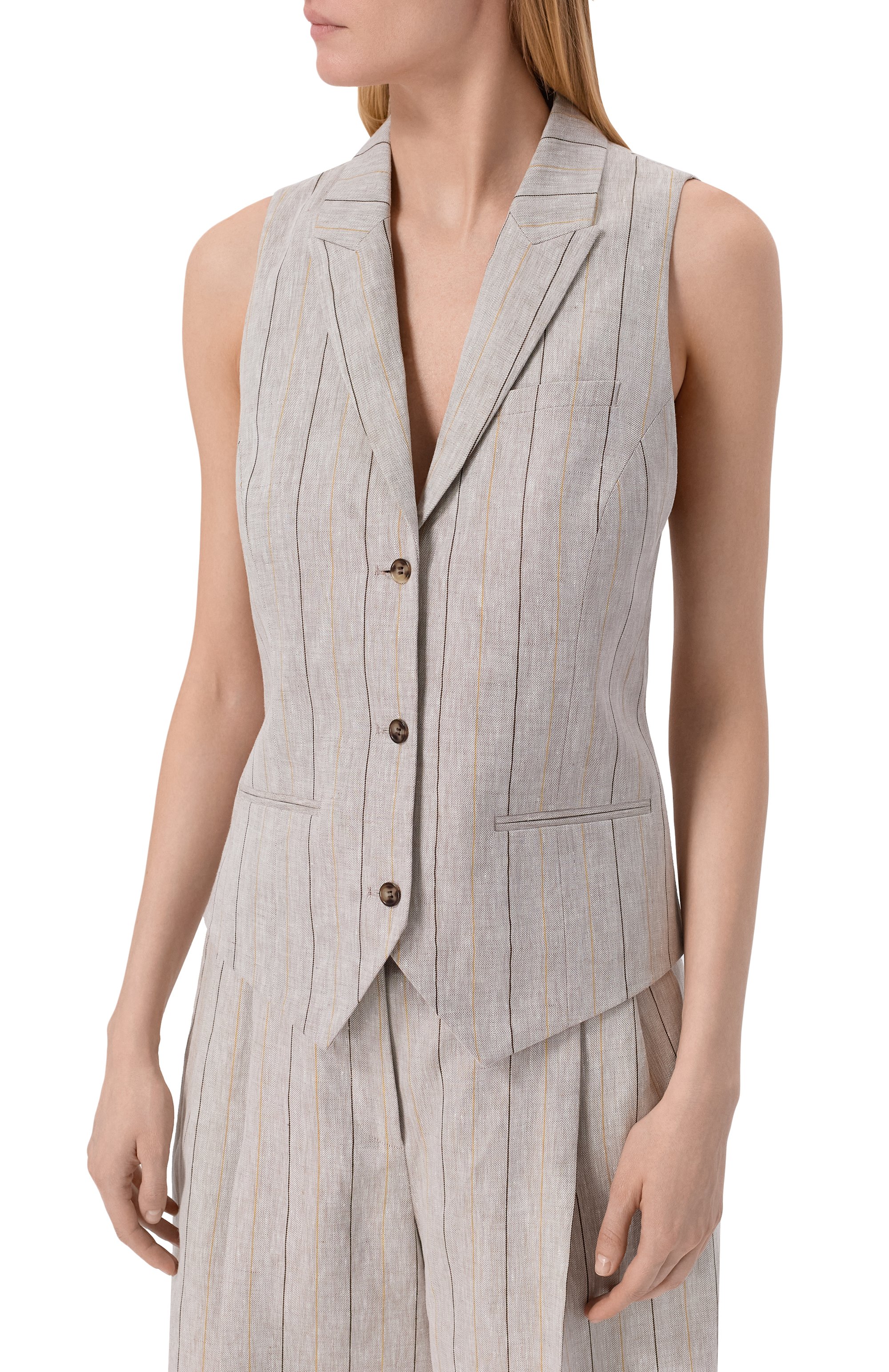 Льняной жилет 12 STOREEZ, арт. 137436, фото 3