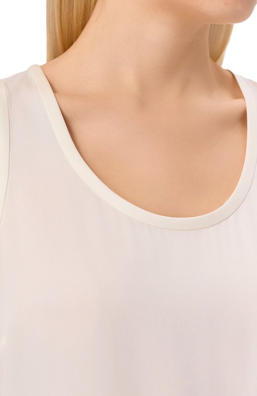 Шелковый топ BOSS 50557202 Белый  50557202 Фото 5