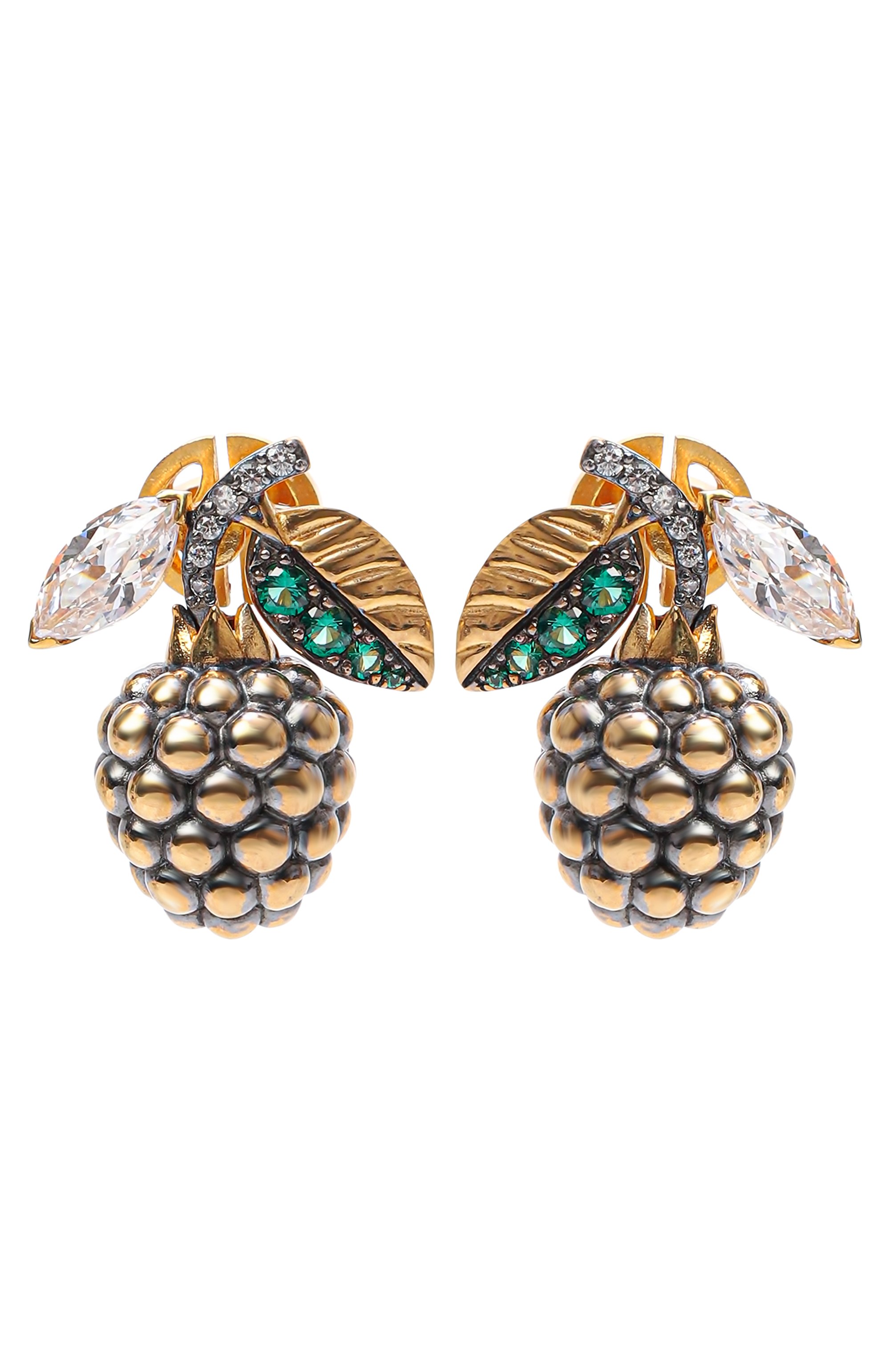 Серьги raspberry QUEENSBEE золотого цвета по цене 84810 руб., арт. 202403, фото 1 Серьги raspberry QUEENSBEE, арт. 202403, фото 1