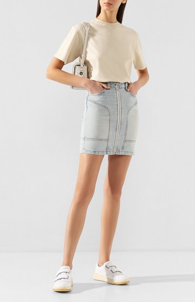 Джинсовая юбка OFF-WHITE голубого цвета по цене 59950 руб., арт. 0WYF004R207730687100, фото 2 Джинсовая юбка OFF-WHITE, арт. 0WYF004R207730687100, фото 2
