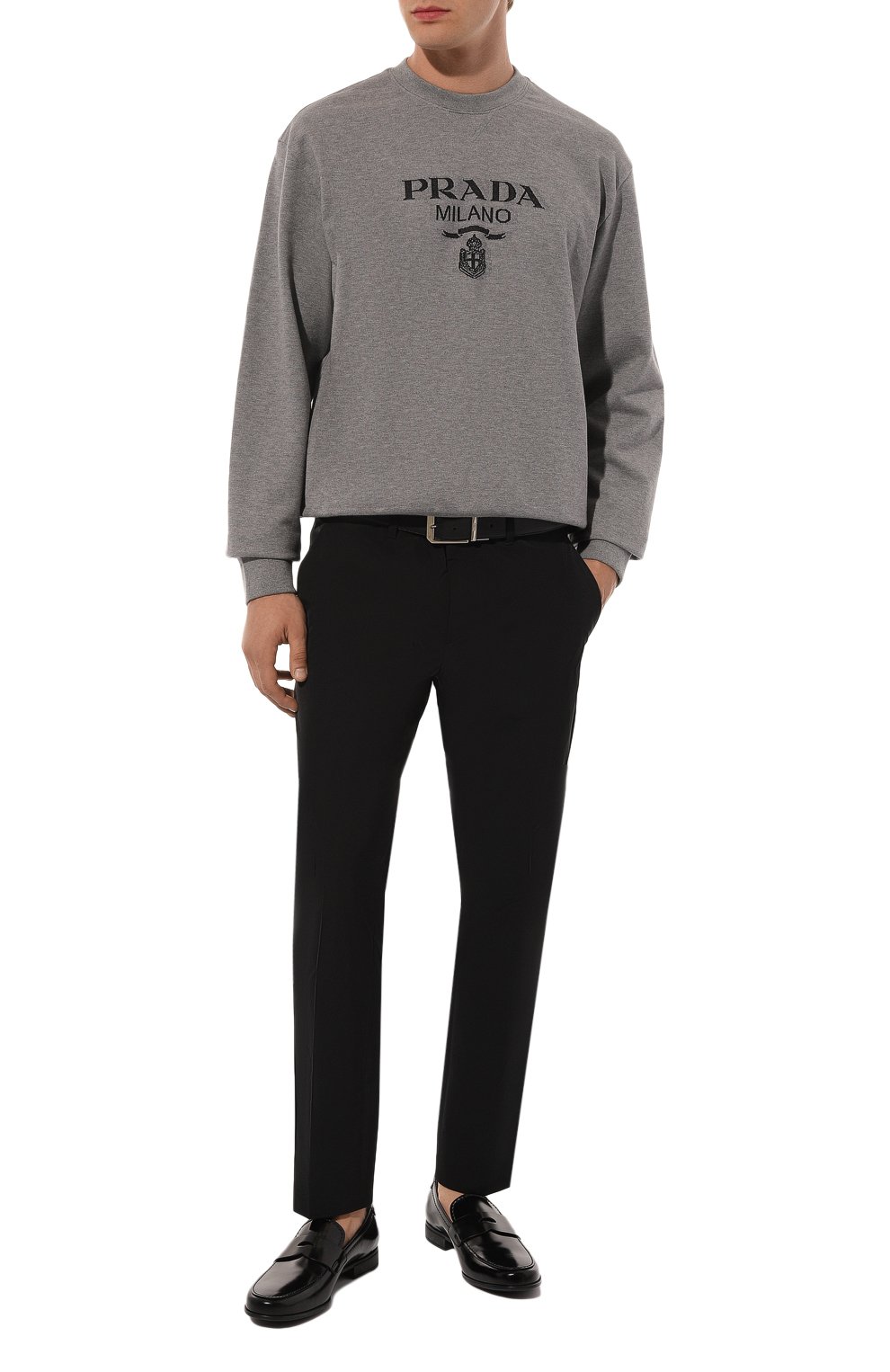 Кожаные пенни-лоферы PRADA, арт. 2DC213-P39-F0002-G000, фото 2