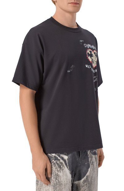 Хлопковая футболка DOMREBEL черного цвета по цене 22100 руб., арт. M HEARTY/T-SHIRT, фото 3 Хлопковая футболка DOMREBEL, арт. M HEARTY/T-SHIRT, фото 3