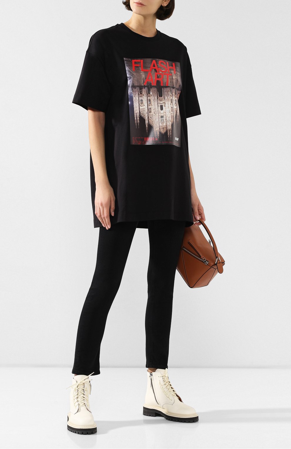 Хлопковая футболка MSGM черного цвета по цене 14150 руб., арт. 2742MDA171 195797, фото 2 Хлопковая футболка MSGM, арт. 2742MDA171 195797, фото 2
