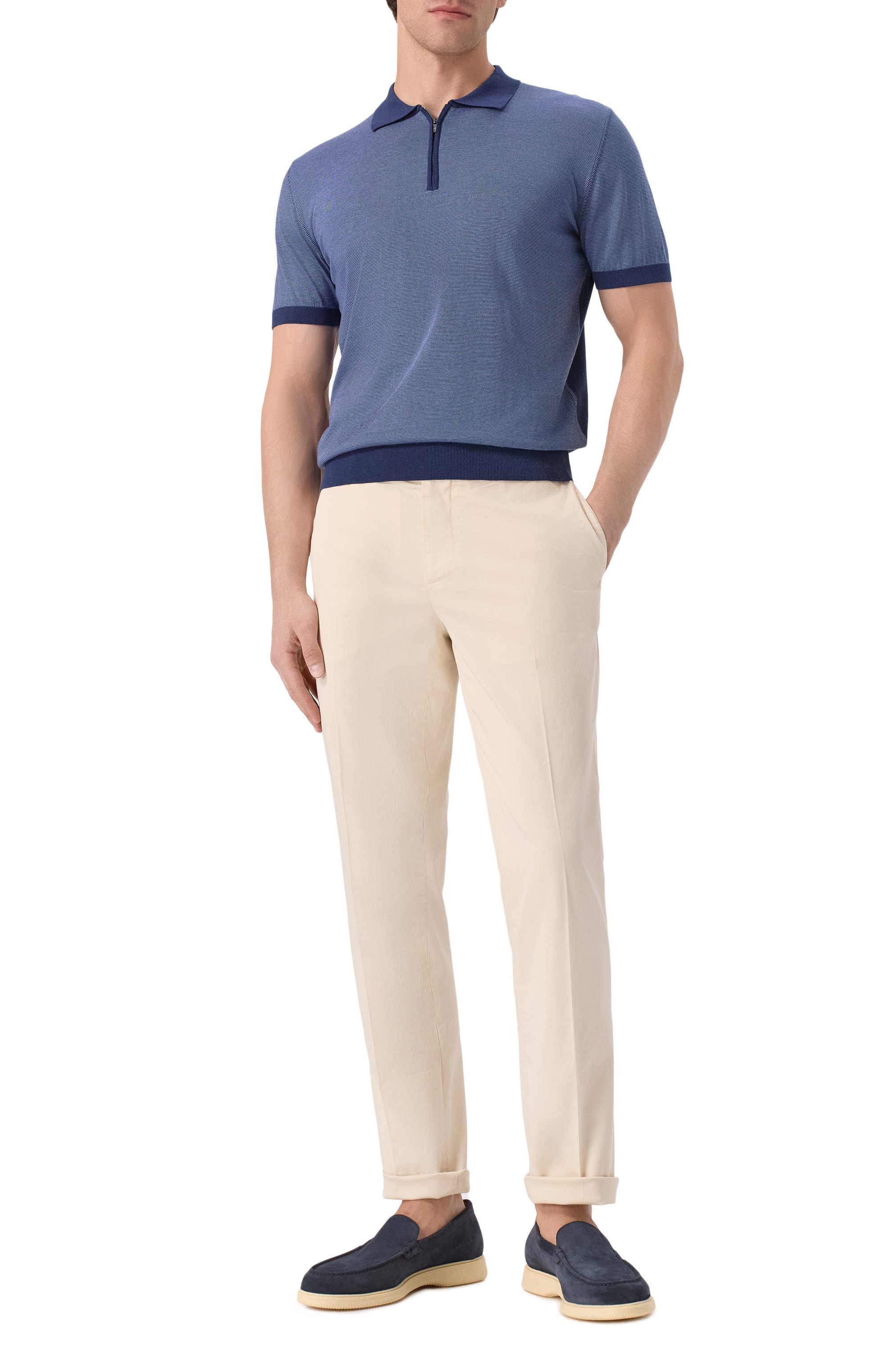 Поло из хлопка и шелка CORNELIANI, арт. 25M522-2525105, фото 2