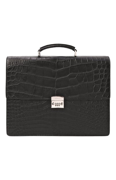 Мужской портфель из кожи аллигатора KITON, арт. UBA0072N0073002000