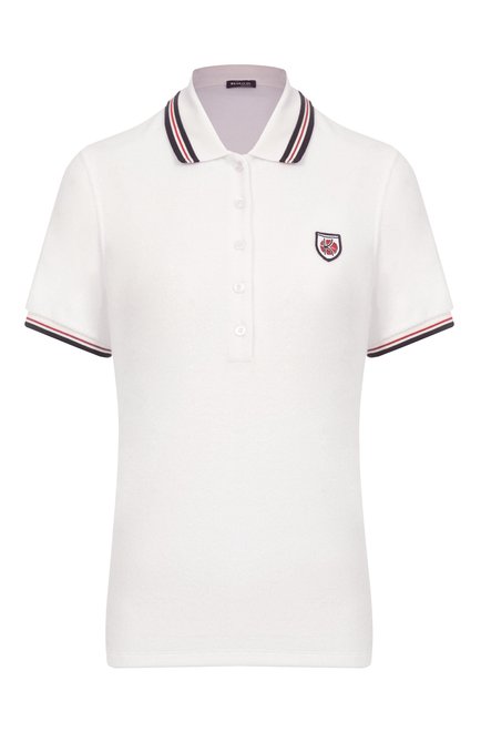 Женское поло из хлопка и шелка KITON белого цвета, арт. D59423K0915F01 | Фото 1 (Длина (для топов): Стандартные; Драгоценные камни: Проставлено; Рукава: Короткие; Материал сплава: Проставлено; Материал внешний: Шелк, Хлопок)