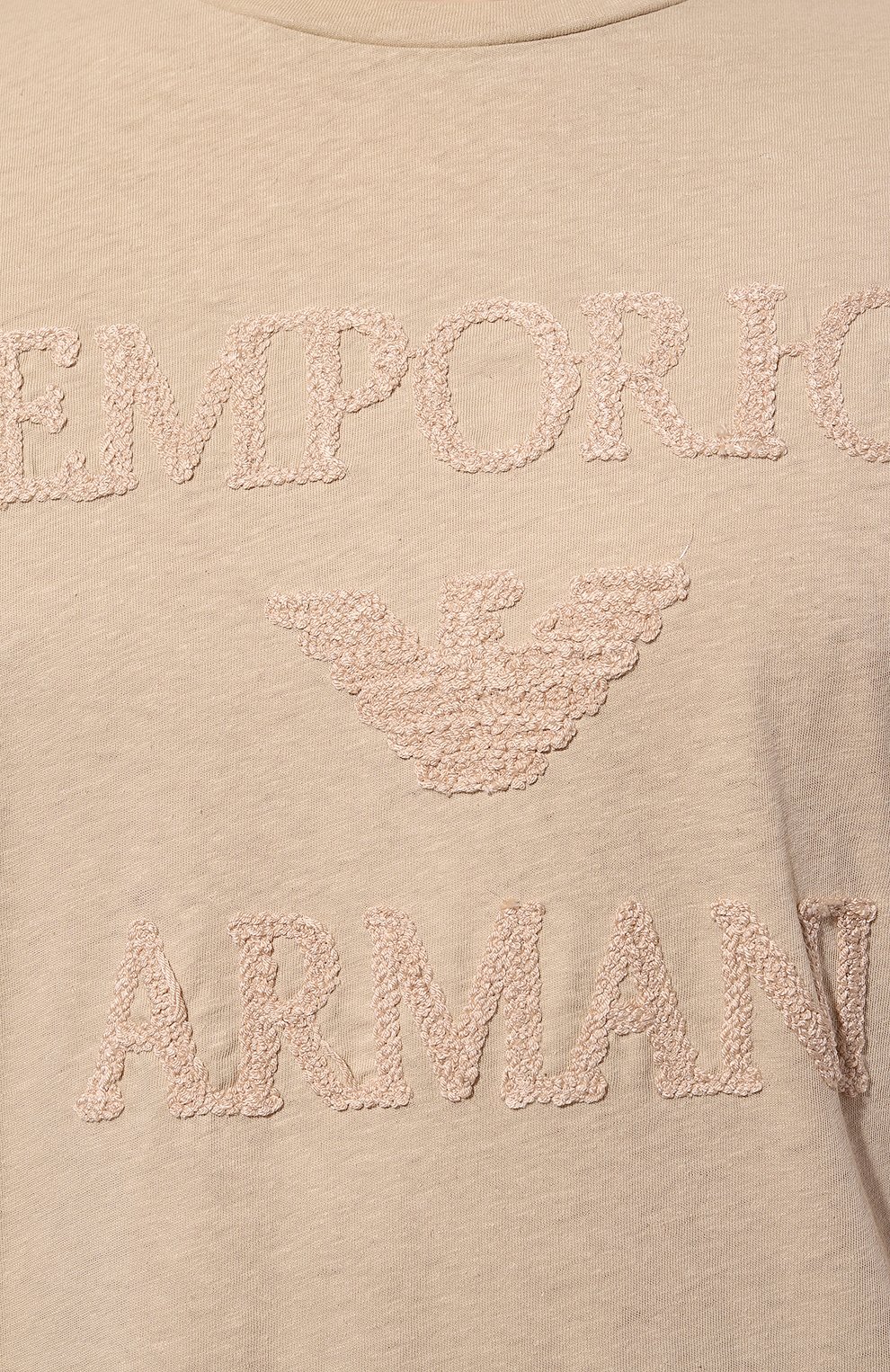 Футболка из хлопка и льна EMPORIO ARMANI, арт. 211818/3R485, фото 5