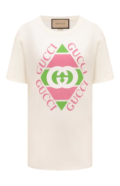 Женская хлопковая футболка GUCCI, арт. 717422/XJEWF