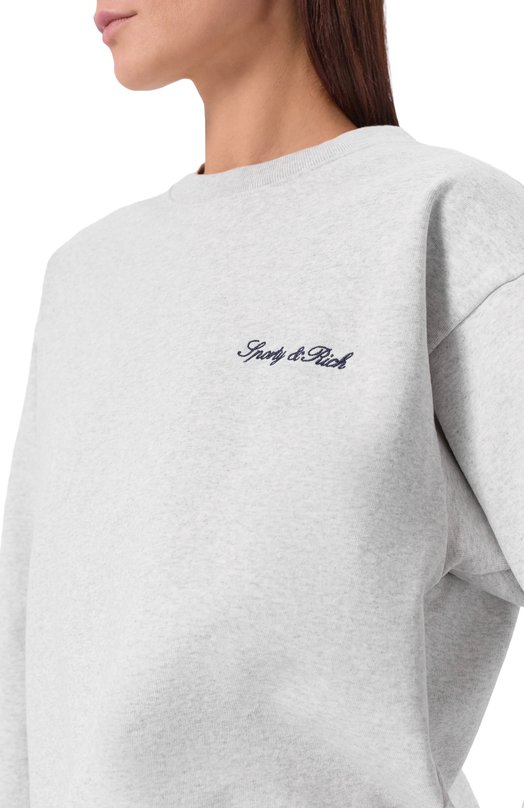 Хлопковый свитшот Sporty and Rich ST07168326GY03 Серый  ST07168326GY03 Фото 5
