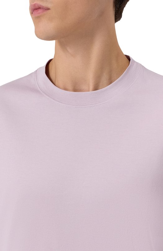 Хлопковая футболка Brunello Cucinelli M0B131308 Сиреневый  M0B131308 Фото 5
