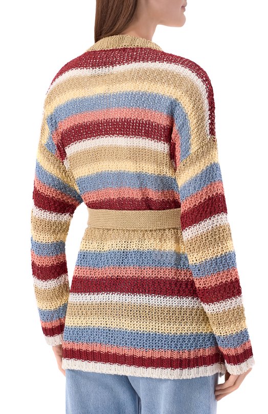 Льняной кардиган Weekend Max Mara WKDB0NIT0 Разноцветный  WKDB0NIT0 Фото 4