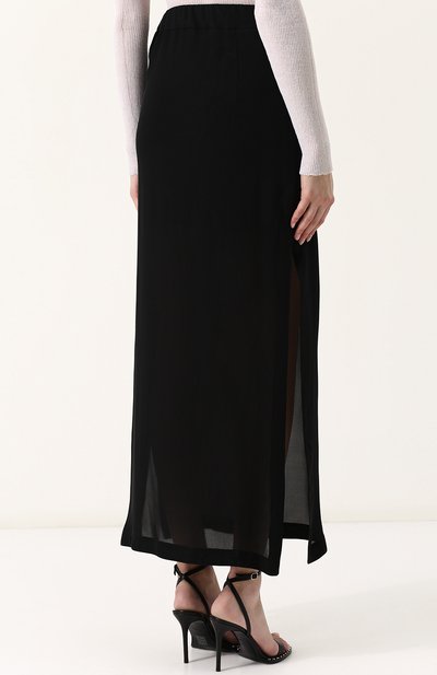 Однотонная шелковая юбка с разрезами ISABEL BENENATO, арт. WW74S18, фото 4