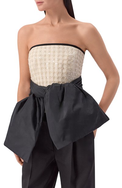 Топ с отделкой пайетками и бисером ELIE SAAB, арт. T0285NR26/TU023, фото 3