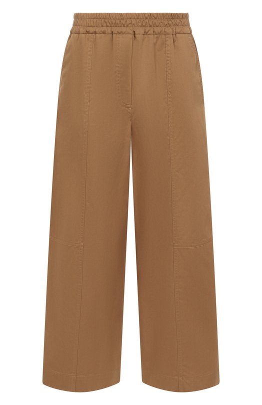 Хлопковые брюки Weekend Max Mara MILVA Коричневый MILVA