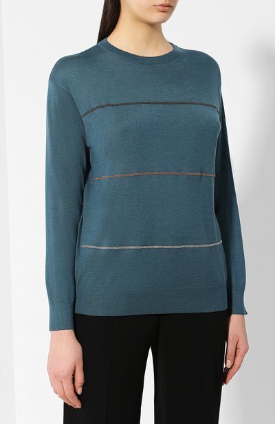 Пуловер из смеси кашемира и шелка BRUNELLO CUCINELLI, арт. M13861210, фото 3