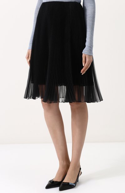 Однотонная плиссированная юбка-миди PRADA, арт. P147N-1QLQ-F0002, фото 3