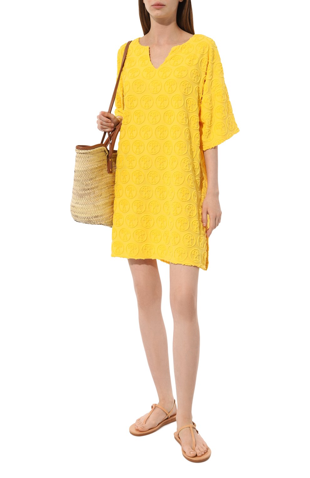 Хлопковая туника MOSCHINO желтого цвета по цене 24350 руб., арт. A1711/9406, фото 2 Хлопковая туника MOSCHINO, арт. A1711/9406, фото 2