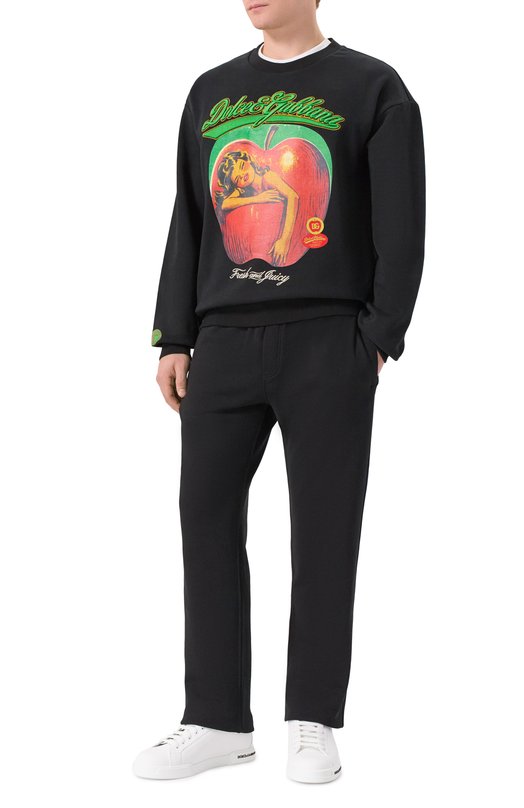Хлопковый свитшот Dolce & Gabbana G9AHSZ/G7PHG Чёрный  G9AHSZ/G7PHG Фото 2