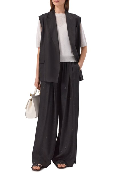 Пуловер изо льна и хлопка BRUNELLO CUCINELLI, арт. MDT746400, фото 2