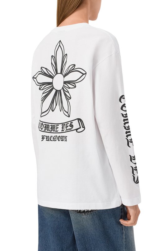 Хлопковый лонгслив Comme des Fuckdown CFABW01322 Белый  CFABW01322 Фото 4