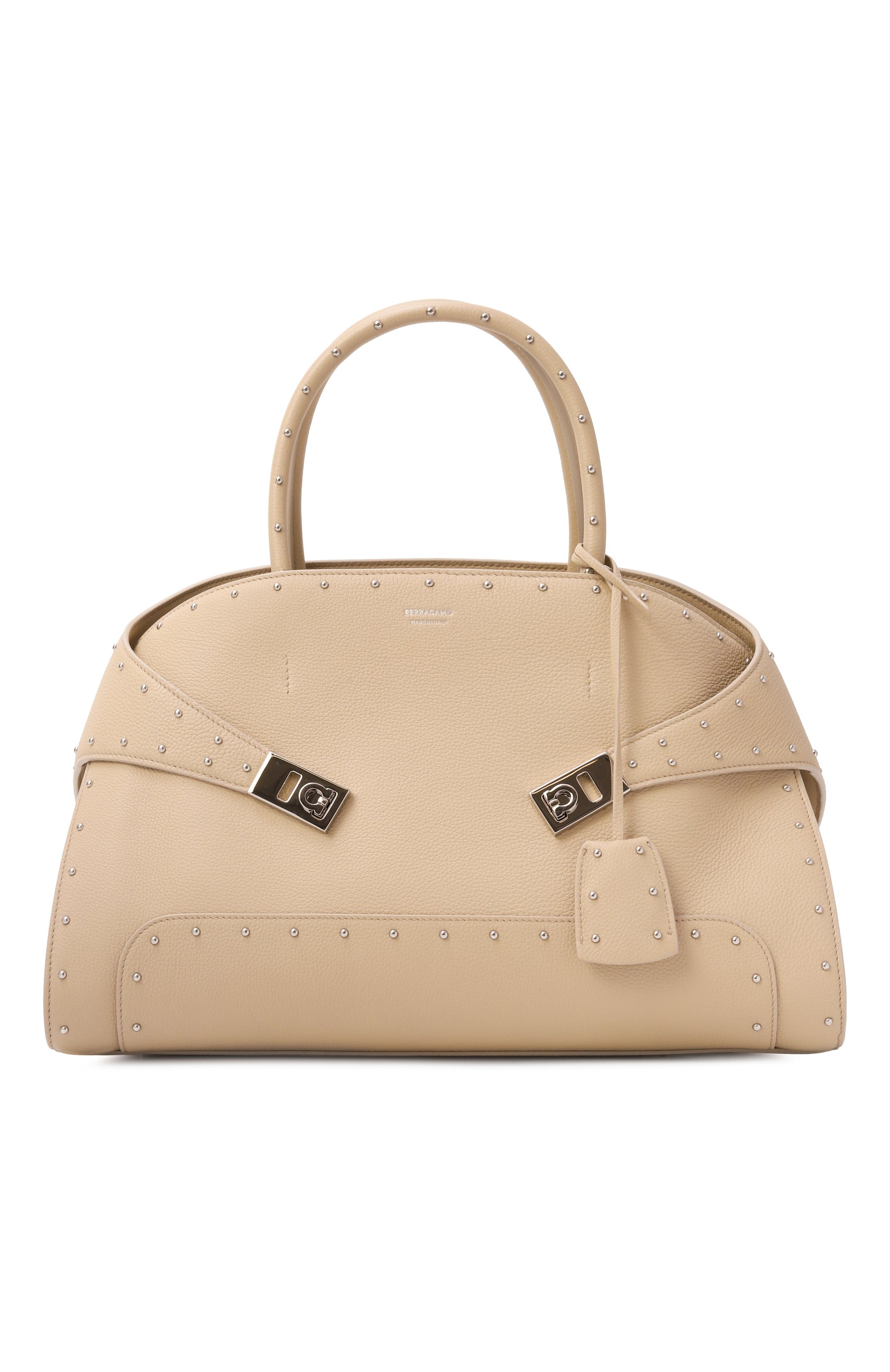 Сумка hug medium FERRAGAMO бежевого цвета по цене 415500 руб., арт. 21A262/786915, фото 8 Сумка hug medium FERRAGAMO, арт. 21A262/786915, фото 8