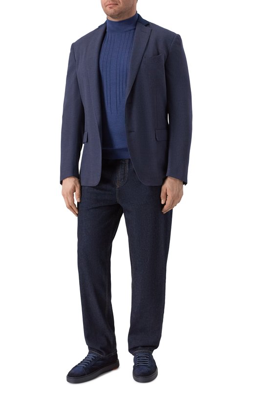 Пиджак из шерсти и шелка Zilli MNP-G2W0S-36071/0001 Синий  MNP-G2W0S-36071/0001 Фото 2