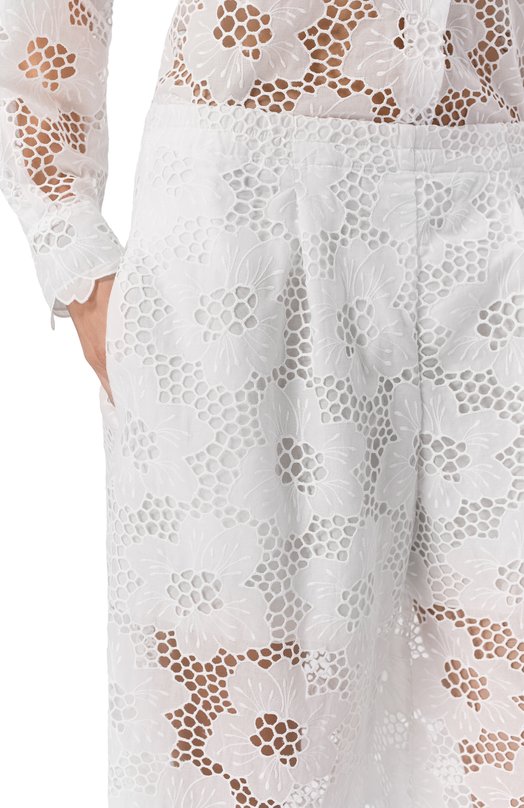 Хлопковые брюки Vika Gazinskaya SS26-17217 Белый  SS26-17217 Фото 5