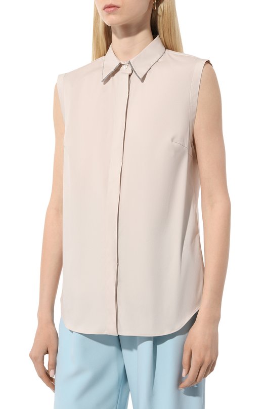 Хлопковая рубашка Brunello Cucinelli M0091MA616 Кремовый  M0091MA616 Фото 3