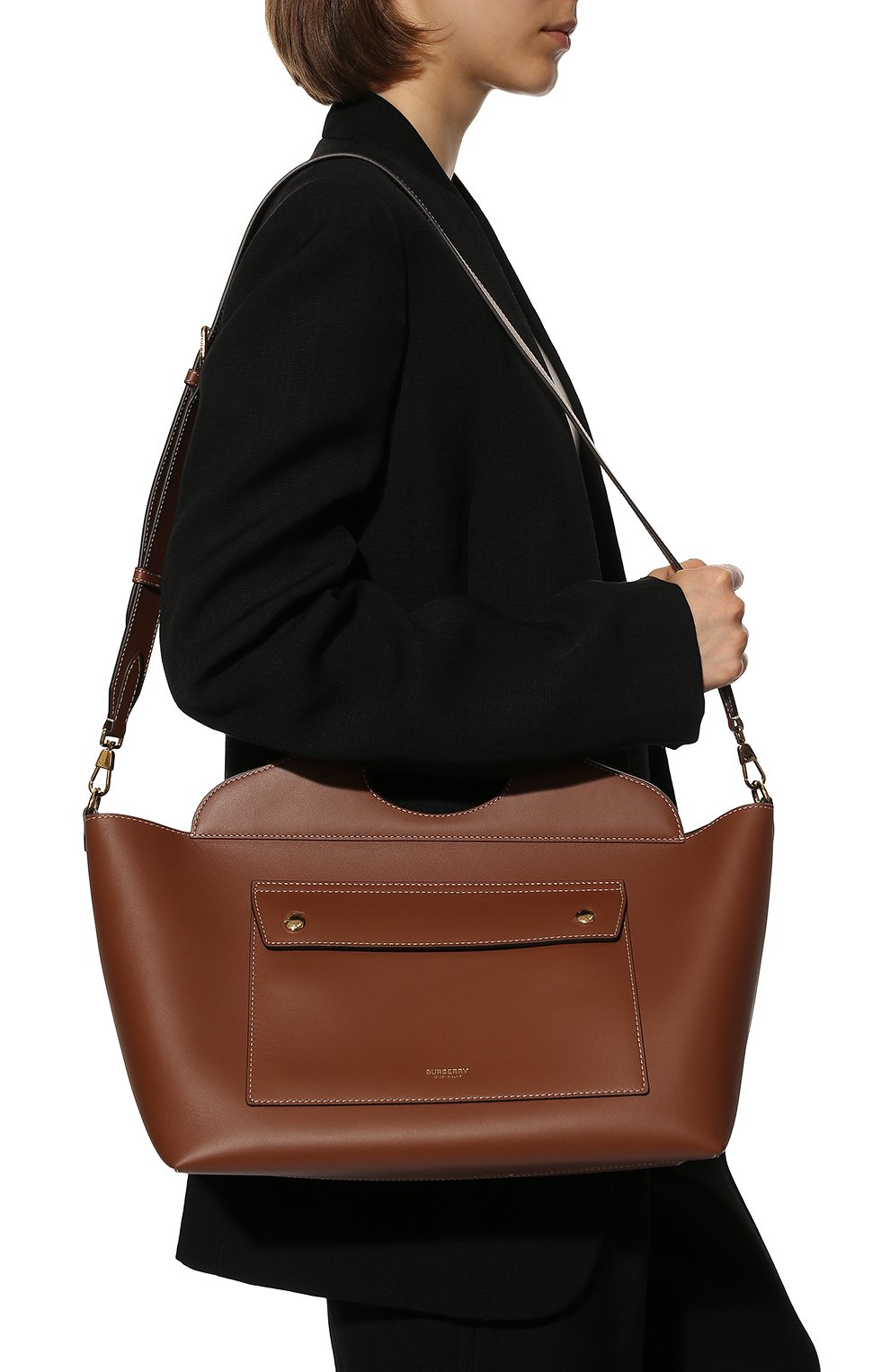 Сумка-тоут pocket bag small BURBERRY коричневого цвета по цене 199500 руб., арт. 8041746, фото 6 Сумка-тоут pocket bag small BURBERRY, арт. 8041746, фото 6