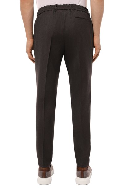 Шерстяные брюки ANDREA CAMPAGNA темно-коричневого цвета по цене 52250 руб., арт. SPIAGGIA/FA1648, фото 4 Шерстяные брюки ANDREA CAMPAGNA, арт. SPIAGGIA/FA1648, фото 4