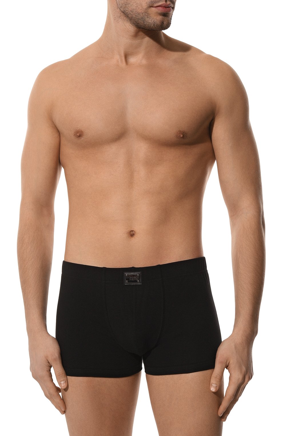 Хлопковые боксеры DOLCE & GABBANA черного цвета по цене 9950 руб., арт. M4E28J/0UAIG, фото 2 Хлопковые боксеры DOLCE & GABBANA, арт. M4E28J/0UAIG, фото 2