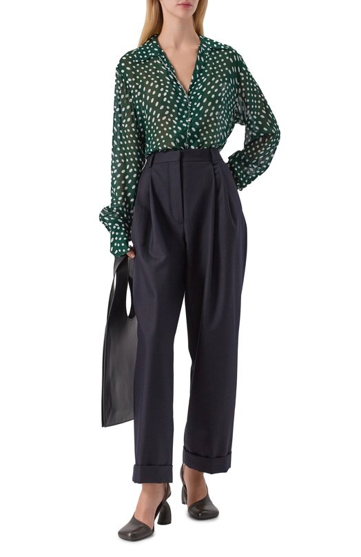 Шерстяные брюки Dries Van Noten 010920-2193-509 Синий  010920-2193-509 Фото 2