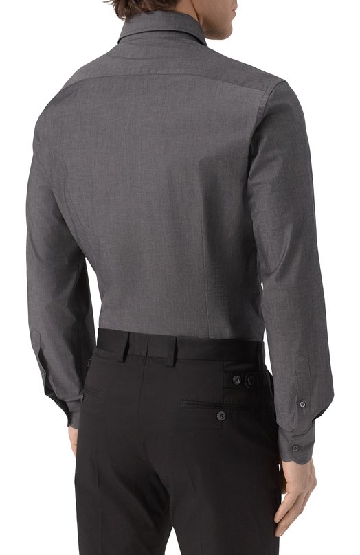 Хлопковая рубашка Corneliani 25P156-2511472 Серый  25P156-2511472 Фото 4