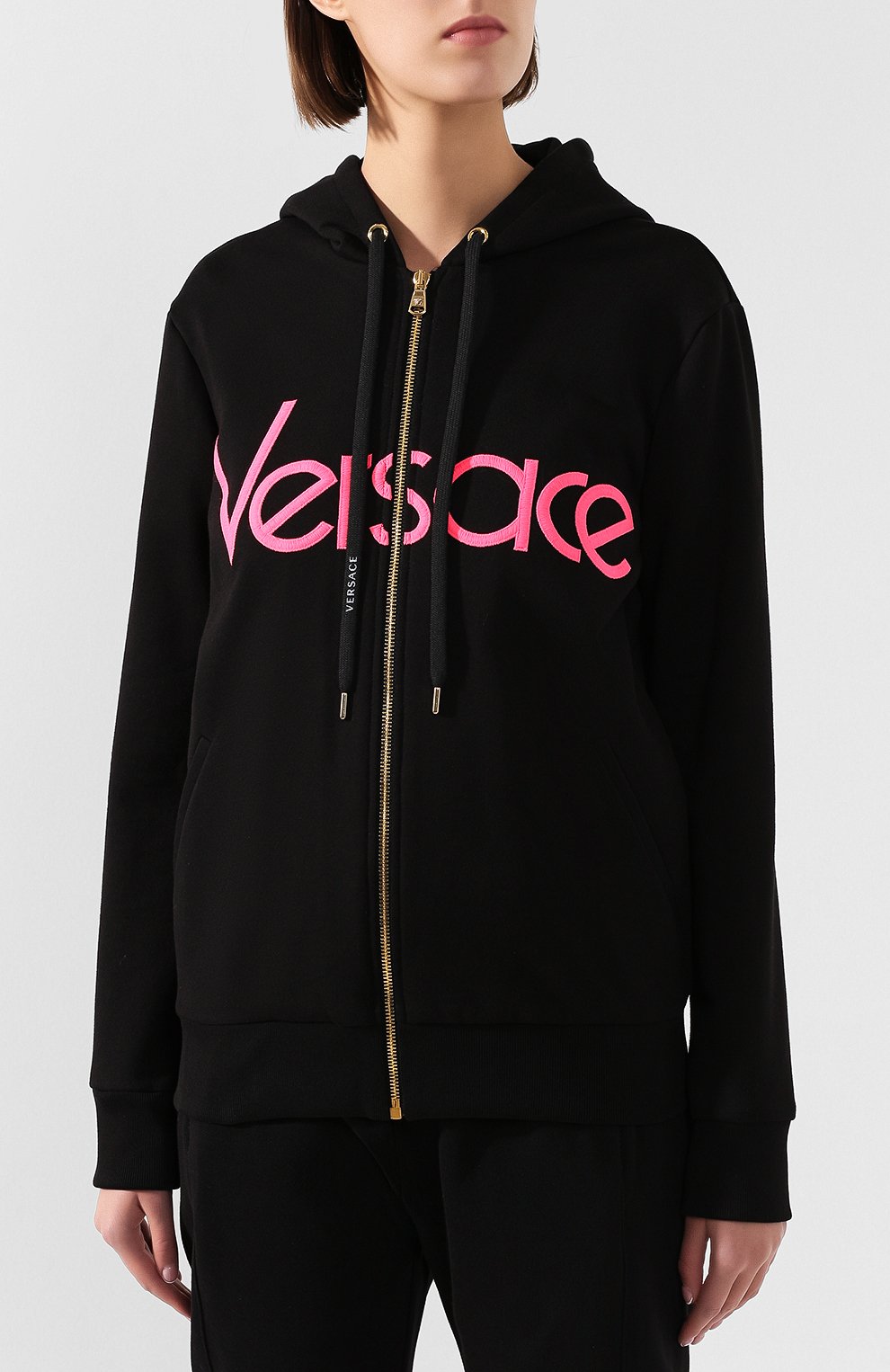 Хлопковый кардиган VERSACE черного цвета по цене 122000 руб., арт. A83938/A227994, фото 3 Хлопковый кардиган VERSACE, арт. A83938/A227994, фото 3