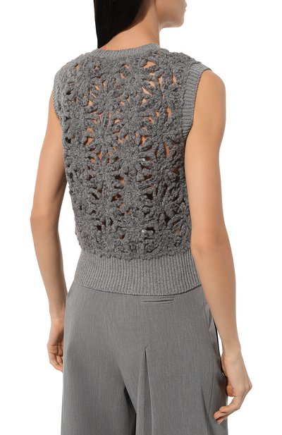 Шерстяной жилет BRUNELLO CUCINELLI, арт. MHOR03702P, фото 4