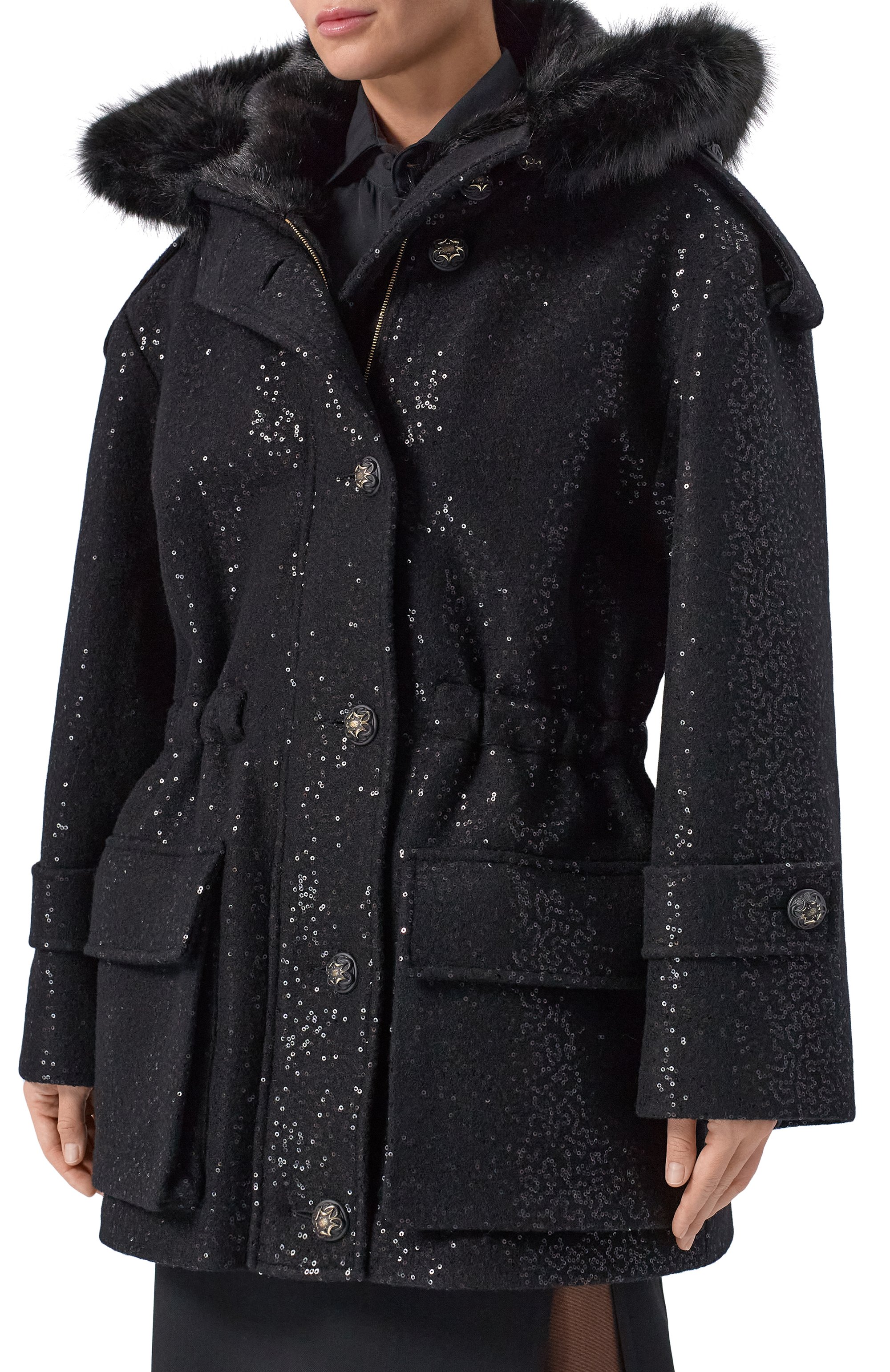 Парка с отделкой пайетками ELIE SAAB, арт. J0200NF25/PA012, фото 3